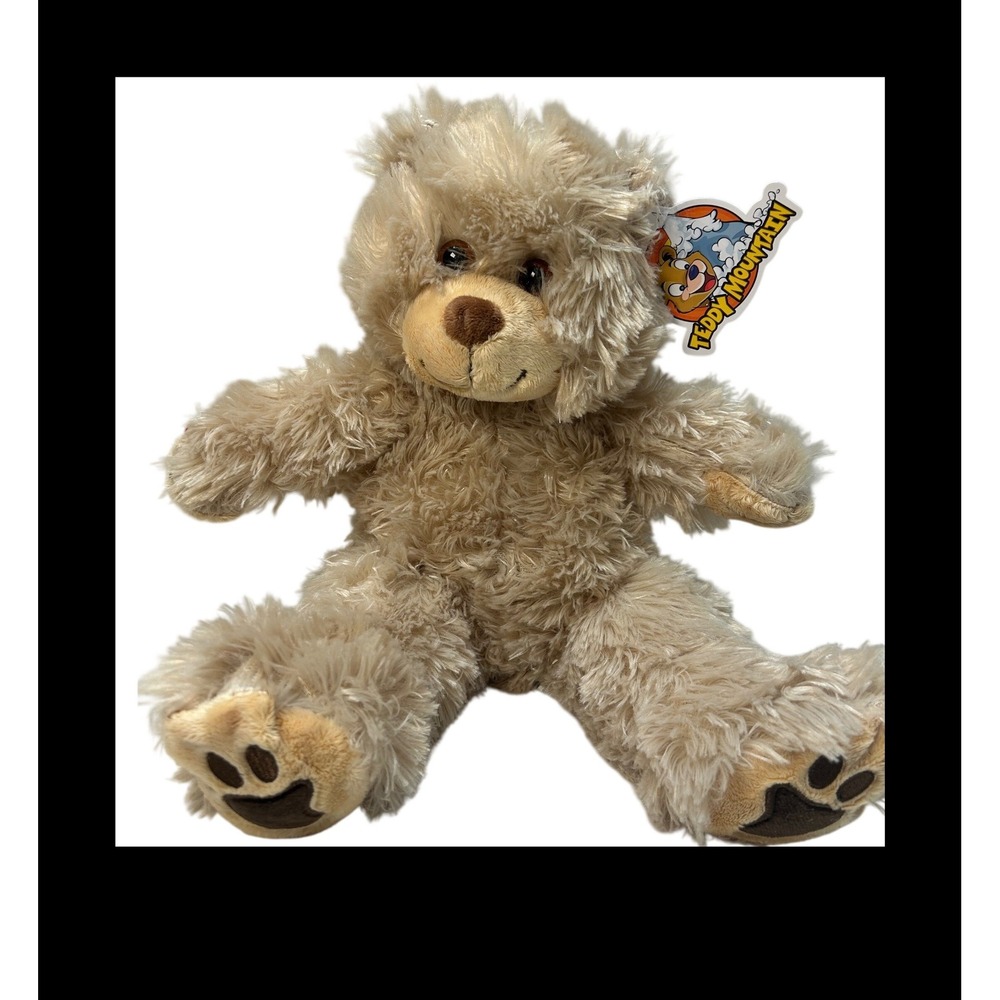 Teddy Mountain Furry Brown Bear 16 Inch Plush Stuffed Animal Toy Tan Shaggy 0059